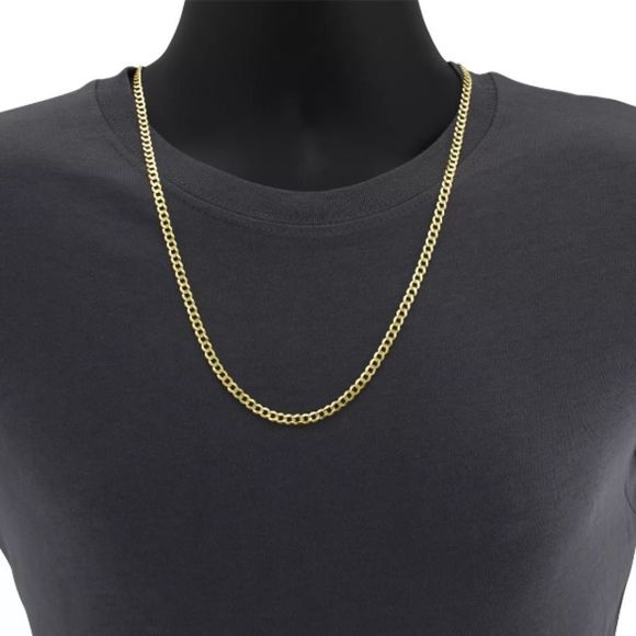 NEW REAL Gold 5mm Cuban Link Chain 24” - Picture 2 of 3